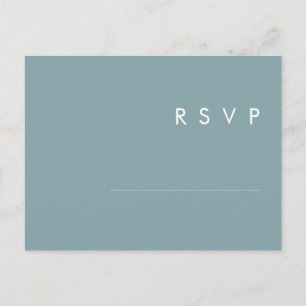 Postal Dusty Boho   Cartão de Resposta de Casamento Azul 