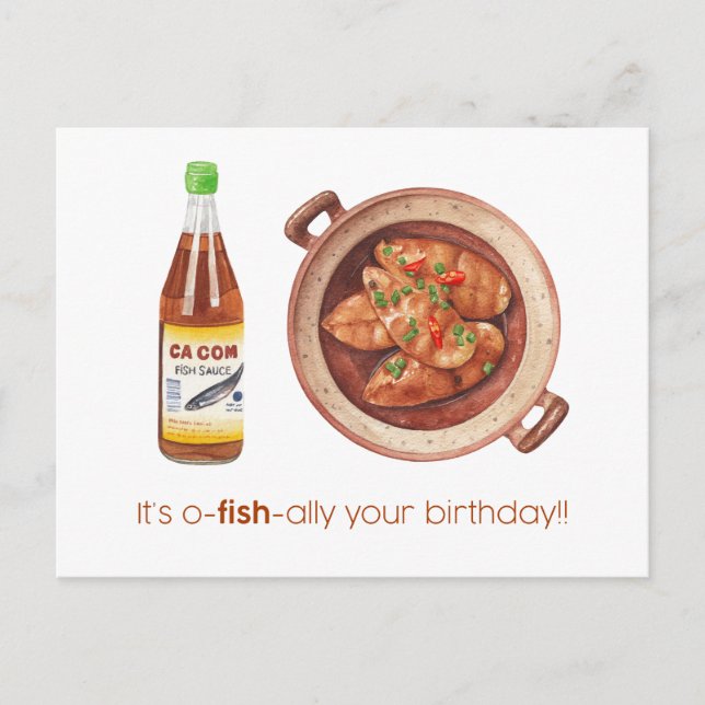 Postal É Oh-Fish-ally Seu Cartão de Aniversário (Frente)