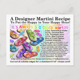 Postal É sempre um cartão de recepção de Martini tropical