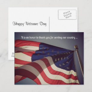 Postal É uma honra ... Cartão do Dia dos Veteranos