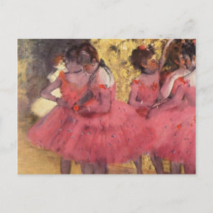 Postal Edgar Degas o cartão cor-de-rosa dos dançarinos