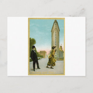 Postal Edifício Flat Iron, Cartão de Humor Vintage de N