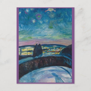 Postal Edvard Munch, Cartão de Posto de Pintura Noturna S