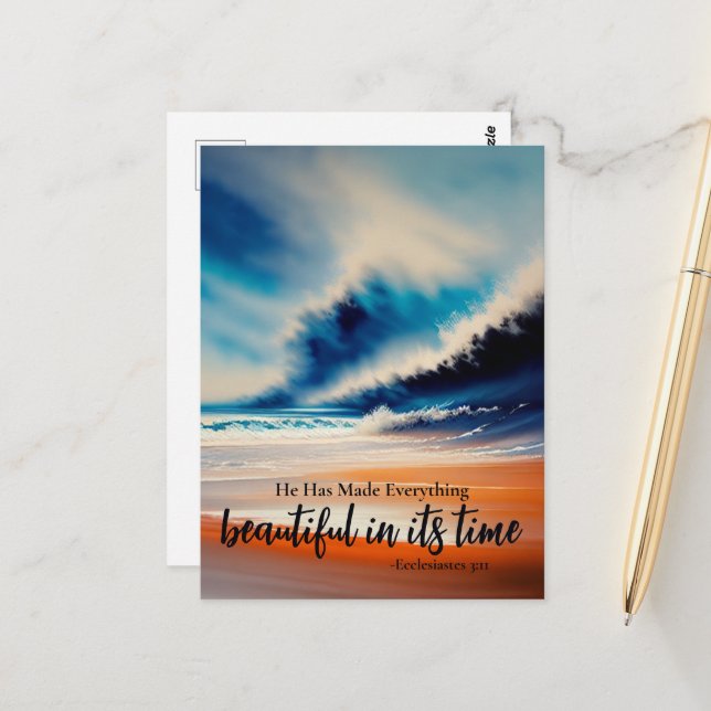 Postal Ele Fez Tudo Belo Cartão (Frente/Verso In Situ)