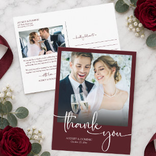 Postal Elegante Cartão de Agradecimento de Casamento Burg