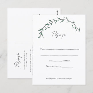 Postal Elegante Cartão de Resposta de Casamento com Arco