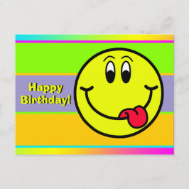 Postal Emoji de Rosto Sorridente Bobo Cartão de Aniversár