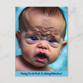 Postal Engraçado Sad Miss Sentir Sua Falta Cartão de Amiz