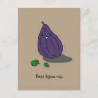 "Ervilhas Figive mim" (me perdoe por favor) cartão