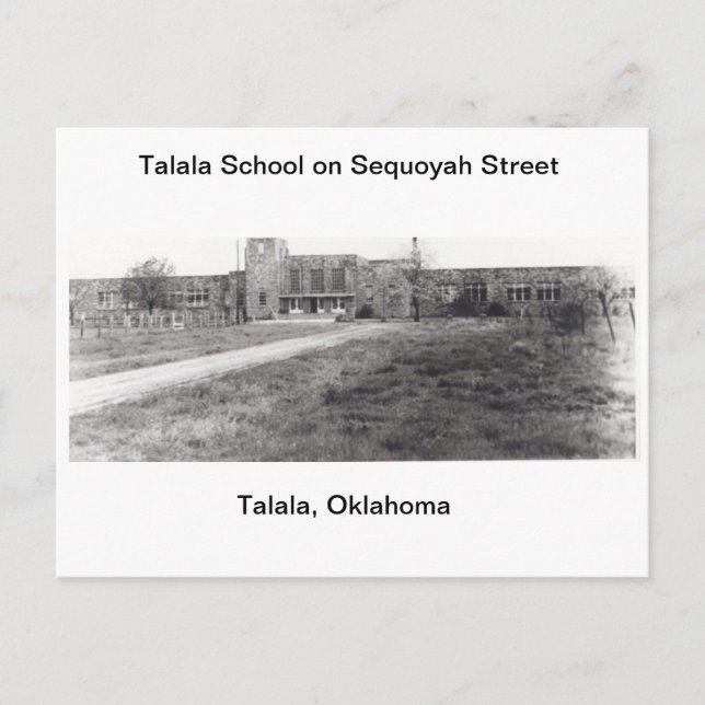 Postal Escola de Talala no cartão da rua de Sequoyah (Frente)