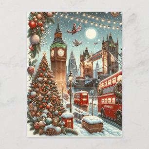 Postal Esplendor Festivo de Londres - Cartão de Natal Vib