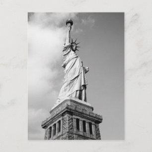 Postal Estátua da liberdade preta & branca, cartão de N