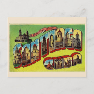 Postal Estilo grande do vintage do cartão da letra de