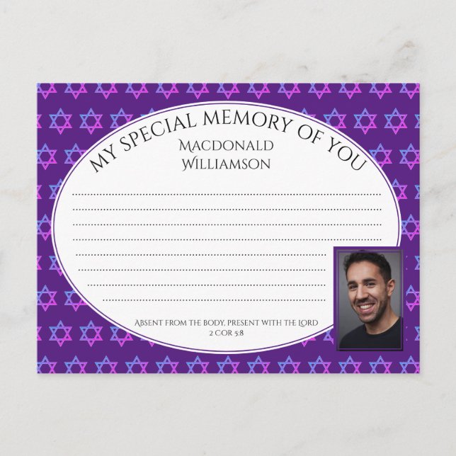 Postal Estrela de David SHARE um Cartão com fotos de MEMÓ (Frente)