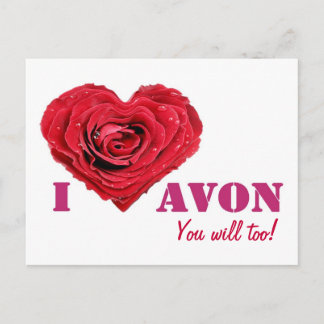 Postal Eu adoro cartão de Posto AVON