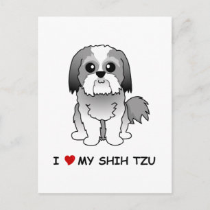 Postal Eu amo meu Cartão de Posto Shih Tzu
