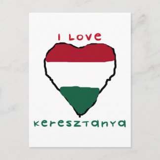 Postal Eu amo o cartão de Keresztanya