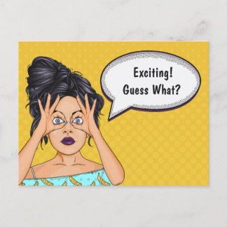 Postal Excitante, Esperando, Adivinha O Que? Cartão Posta