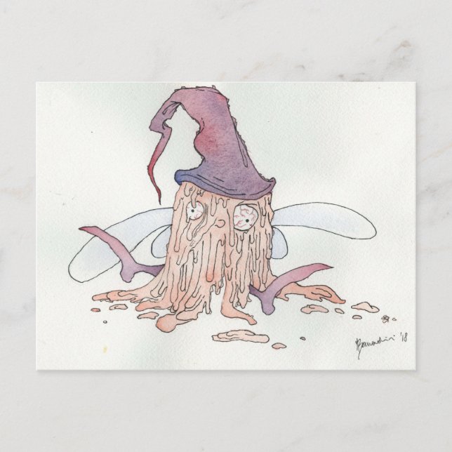 Postal Fada de vinho - temperatura ambiente - cartão post (Frente)