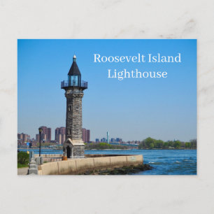 Postal Farol da Ilha Roosevelt Nova York EUA Cartão Posta