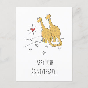 Postal Feliz 50º aniversário de casamento Cartão de Dinos
