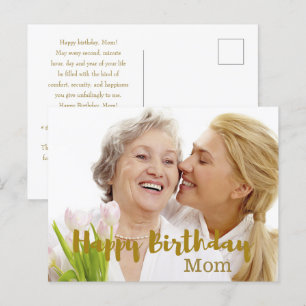 Postal Feliz aniversário Cartão com fotos da mãe