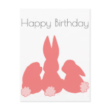 Feliz Aniversário - Cartão de Aniversário Coelhinh