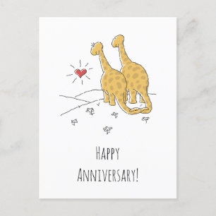 Postal Feliz Aniversário Casado Cartão de Dinossauros Cas