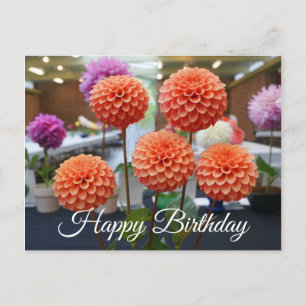 Postal Feliz Aniversário Dahlia Rose Toscano #1 Cartão Po