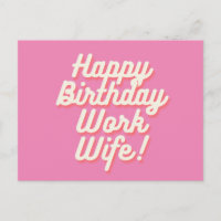 Feliz Aniversário Esposa do Trabalho - Cartão Post