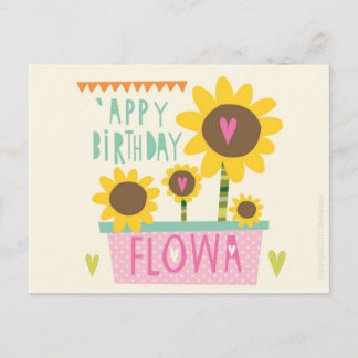 Postal Feliz Aniversário Flor - Cartão Manchester