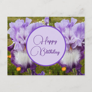 Postal Feliz Aniversário Íris floral senhoras Cartão Post