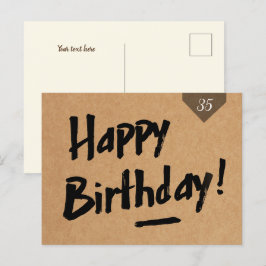 Postal Feliz cartão de aniversário - Homens - papel kraft