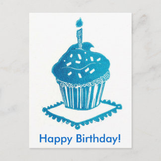 Postal Feliz Cartão de Cupcake de Aniversário