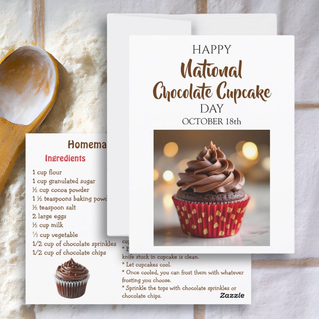 Postal Feliz Cartão Nacional de Cupcake de Chocolate (Criador carregado)