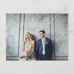 Postal Feliz Casamento Obrigado Cartão de Posto