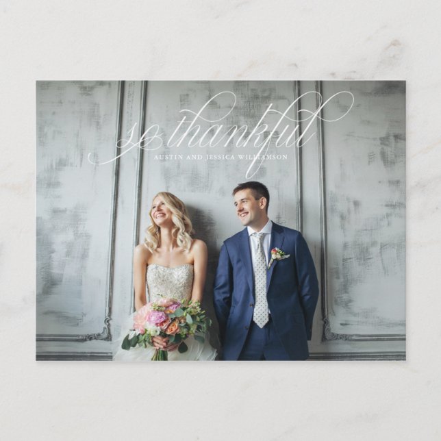 Postal Feliz Casamento Obrigado Cartão de Posto (Frente)