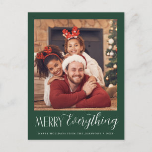 Postal Feliz de tudo o cartão de natal fotográfico