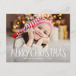 Postal feliz natal cartão de foto personalizado adorável