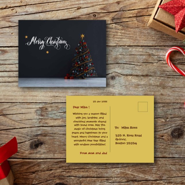 Postal Feliz Natal - Cartão de Posto Moderno e Clássico (Criador carregado)