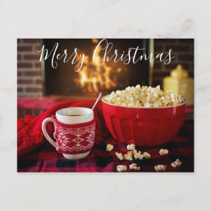 Postal Feliz Natal Lareira Aconchegante Cartão de Natal