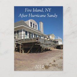 Postal Fire Island NY após o furacão Sandy 2012 Cartão po