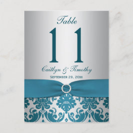 Postal FITA IMPRESSA Cartão de Número de Mesa em Damasco 