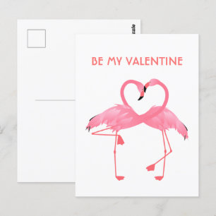 Postal Flamingo Rosa Seja Meu Cartão De Férias Plana De N