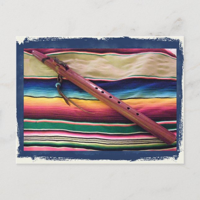 Postal Flauta e cartão nativos de Serape (Frente)