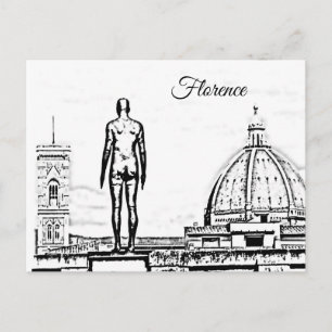 Postal Florence Duomo preto & branco Gormley Cartão posta