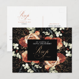 Postal Flores de Terracota Cartão de Resposta de Casament