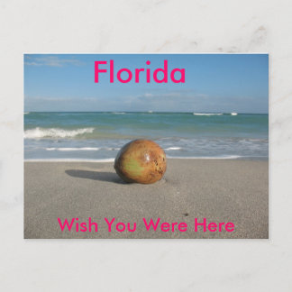 Postal FLORIDA, gostaria que estivesse aqui, cartão posta