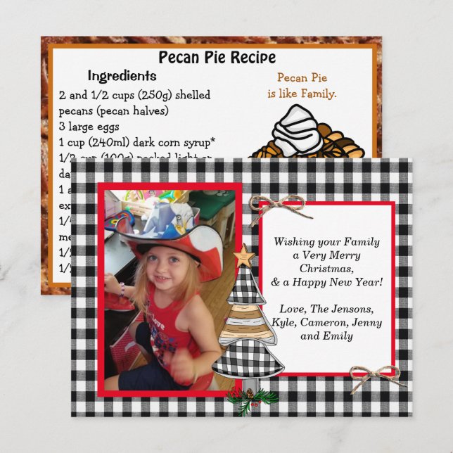 Postal Foto da família + Cartão de recebimento Cartão de  (Frente/Verso)