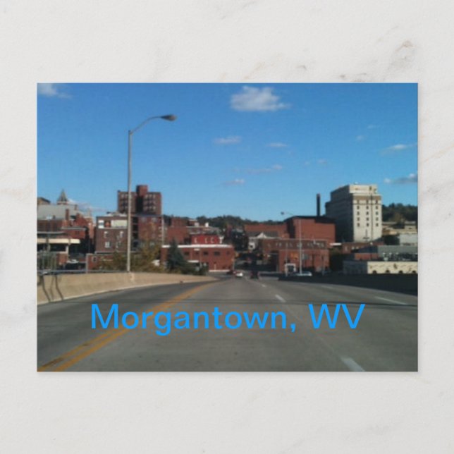 Postal Foto de cartão da skyline de Morgantown WV (Frente)